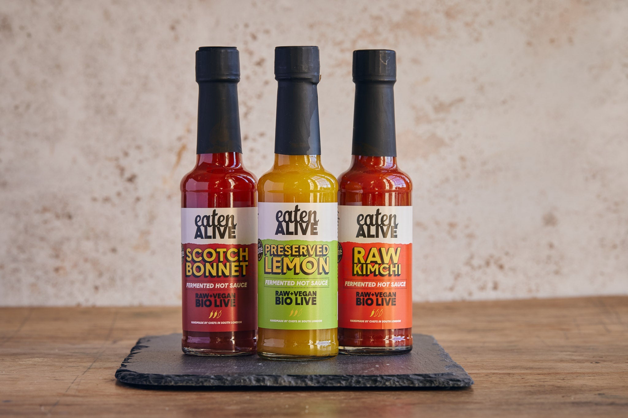 Three Hot sauces by eaten Alive