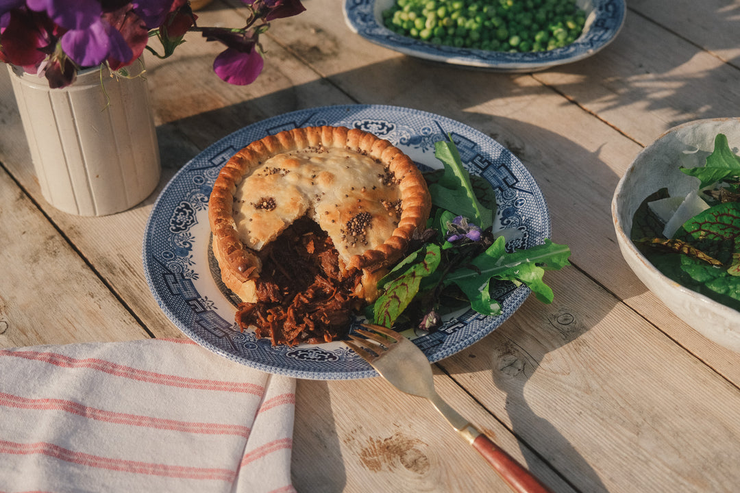 Grass-Fed Beef Steak, Mushroom and Ale Pie