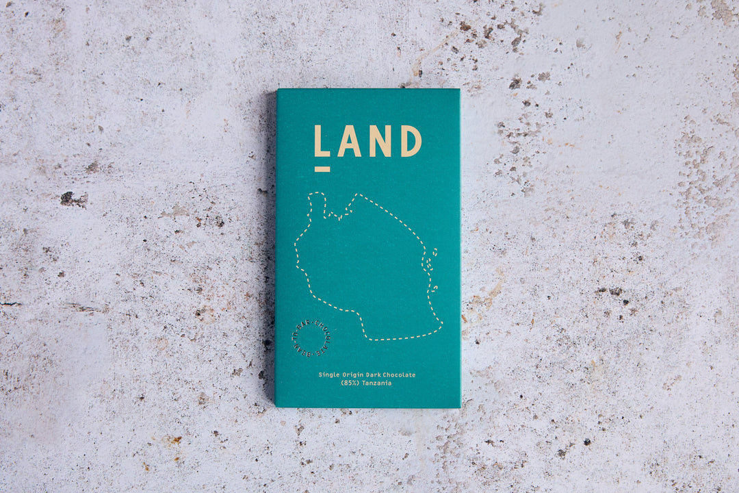 Land 85% Chocolate Bar packaging