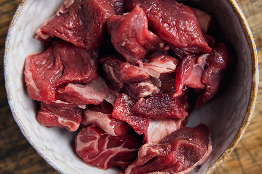 Diced Wild Venison Shoulder Raw 2