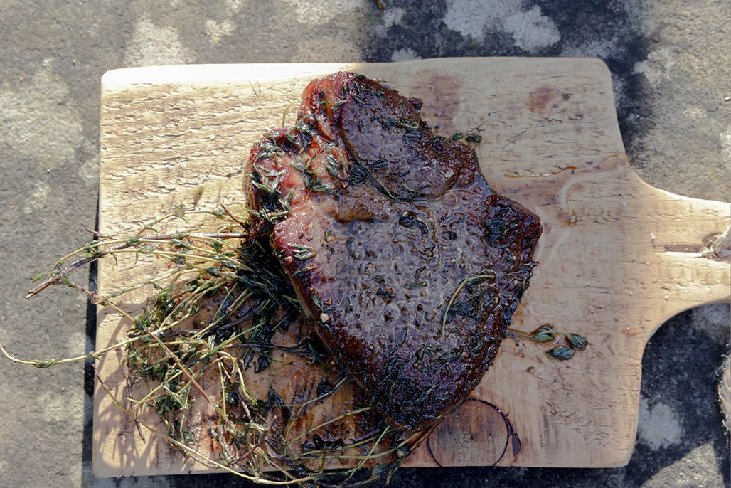 Grass Fed Beef Chuck Steak Cooked