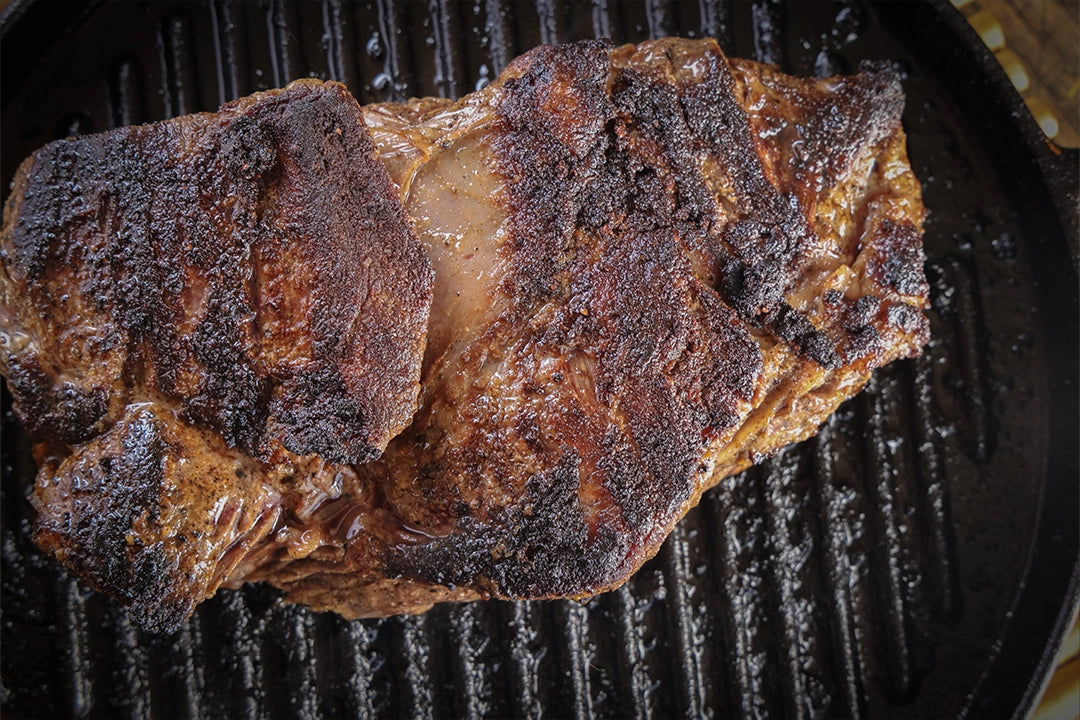 Grass Fed Collar Steak On Grill