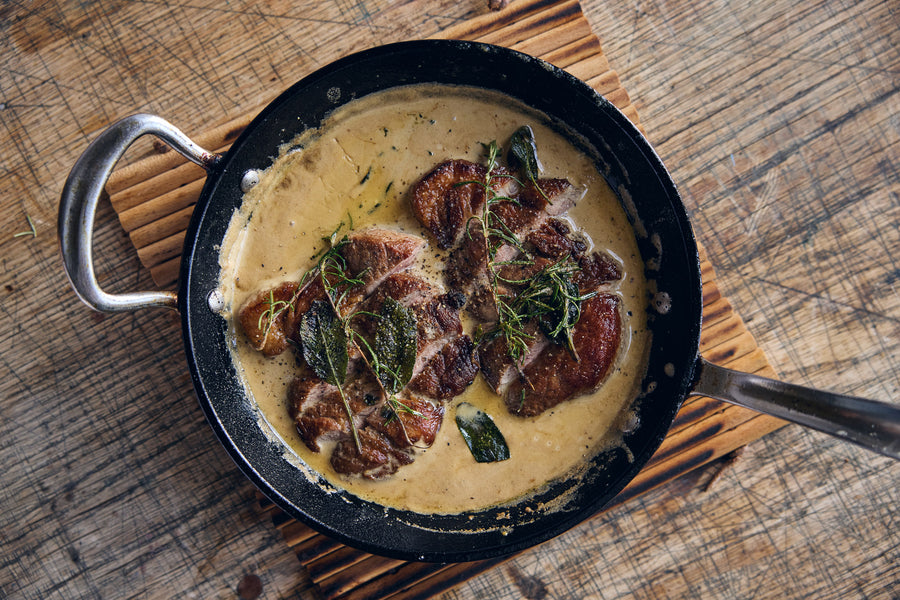 Pork Ribeye Steak in cream sauce