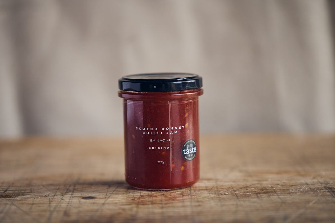 Scotch Bonnet Chilli Jam By Naomi jar