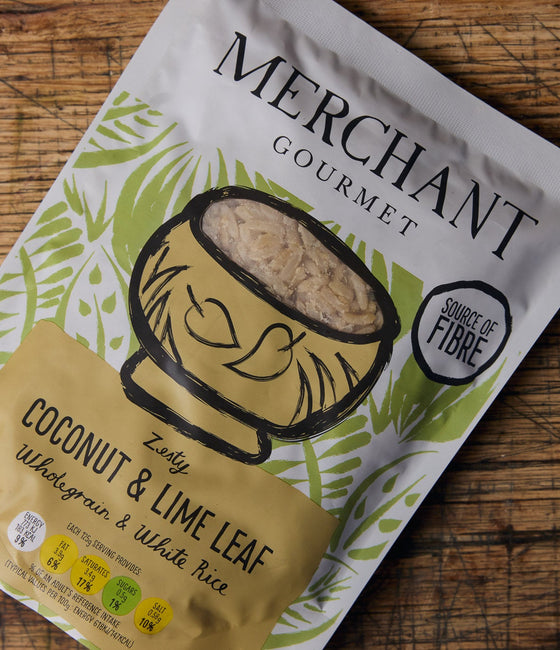 Image of Coconut and Lime Leaf Rice Wholegrain and White Rice by Merchant Gourmet