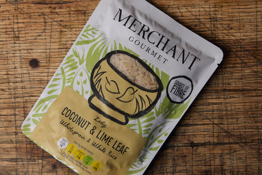 Coconut and Lime Leaf Rice Wholegrain and White Rice by Merchant Gourmet - eatTelfit
