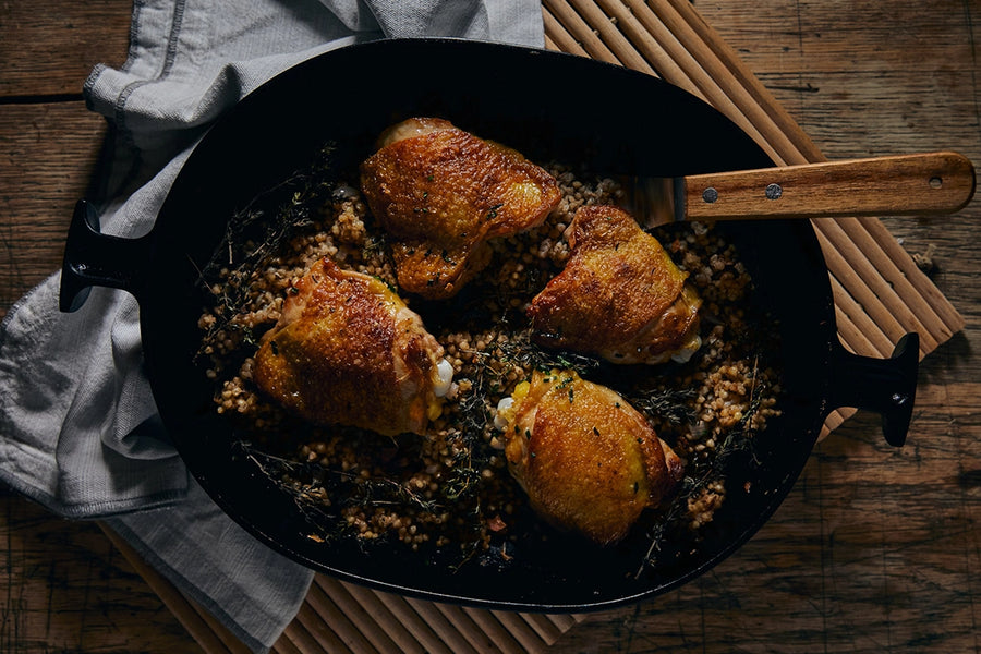 Free Range Chicken Thighs - Cooked 