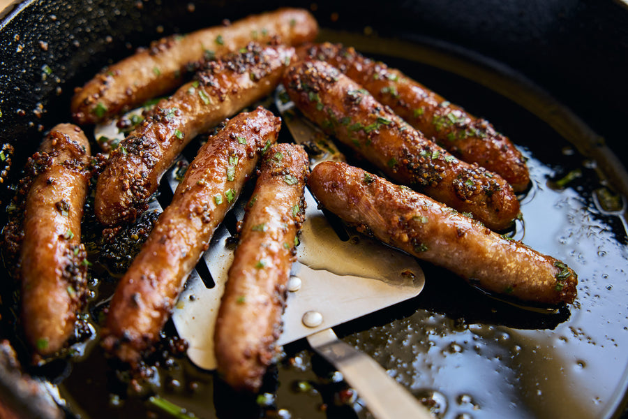 mustard Glazed Chipolata sausages